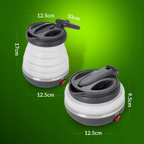 Czajnik Turystyczny Składany Silikonowy Szary AGD Drobne Do Kuchni