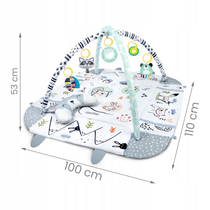 MATA EDUKACYJNA DLA NIEMOWLĄT INTERAKTYWNA RICOKIDS DUŻA SZARA + GRATIS
