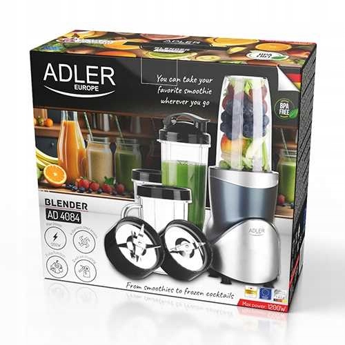 BLENDER KIELICHOWY DO SMOOTHIE do koktajli 1200W + 4 butelki kubki