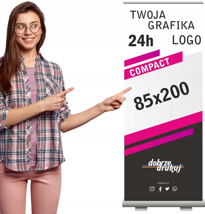 ROLL-UP 85x200, ROLLUP z wydrukiem 24h BLOCKOUT - reklama TARGI