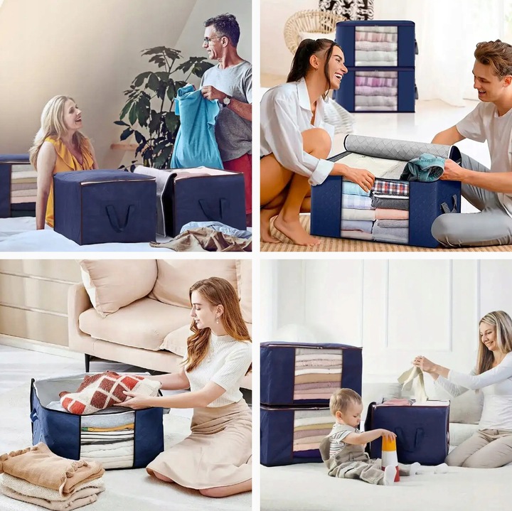 4x ORGANIZER POKROWIEC TORBY DO PRZECHOWYWANIA UBRAŃ POŚCIELI PREMIUM