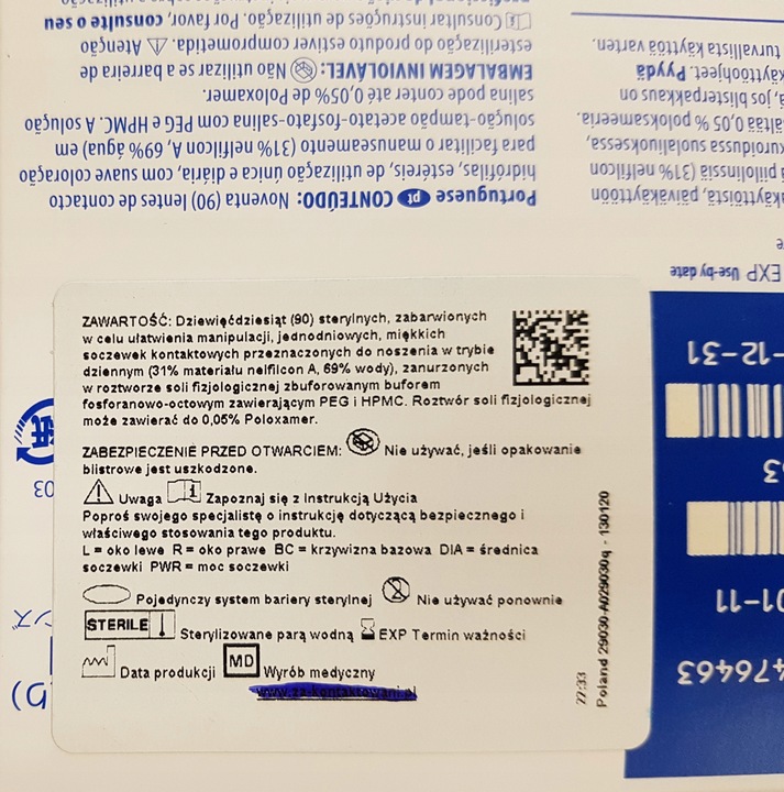 Dailies AquaComfort Plus, 90 szt. -1.75