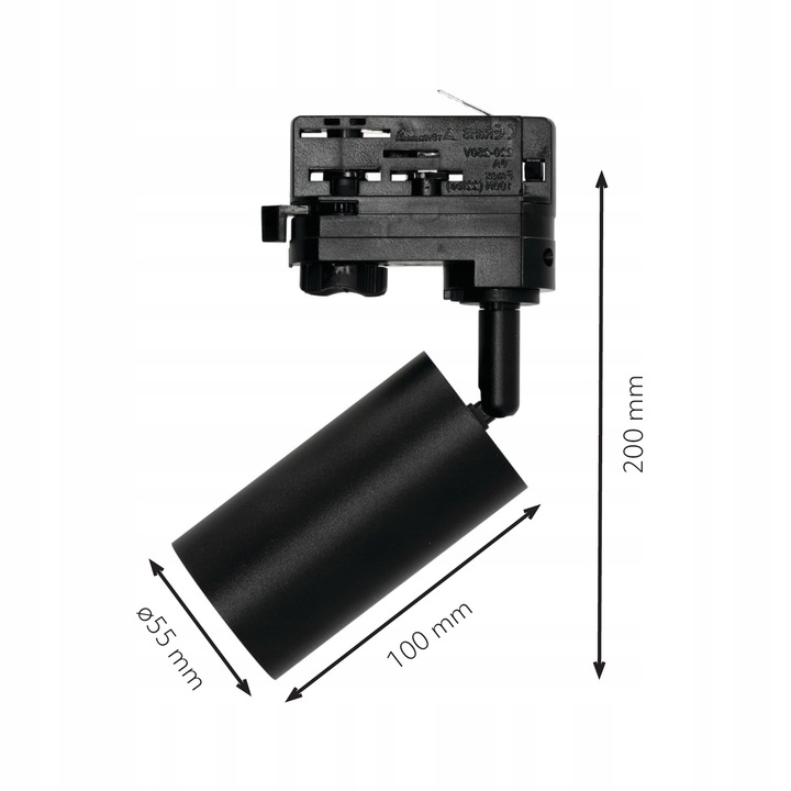 Zestaw szynowy 3 fazowy szyna 2m, 4x oprawa SPECTRUM CZARNY komplet