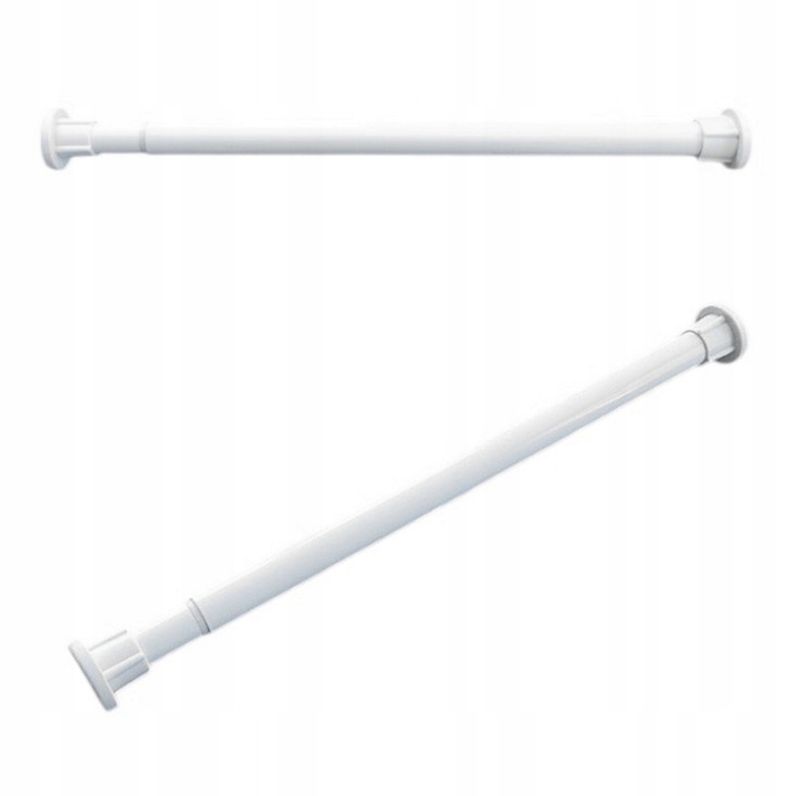 DRĄŻEK ROZPOROWY DO SZAFY PRALNI ZASŁON GARDEROBY REGULOWANY 50-80cm BIAŁY