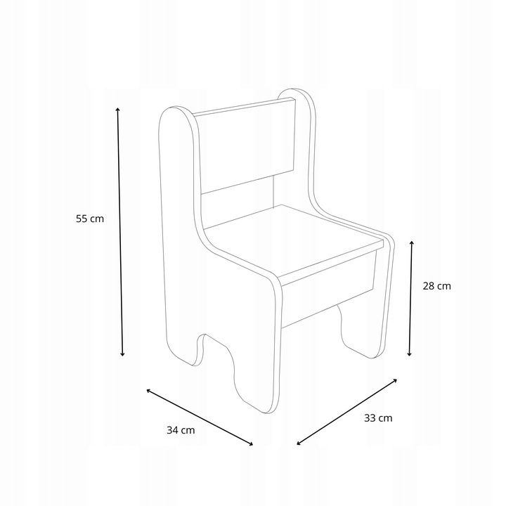Stolik i krzesełko dla dzieci z półką - kolor biały dąb craft złoty