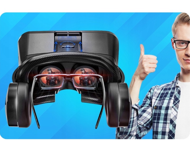 GOGLE GOOGLE VR 3D+WBUDOWANE SŁUCHAWKI NAUSZNE