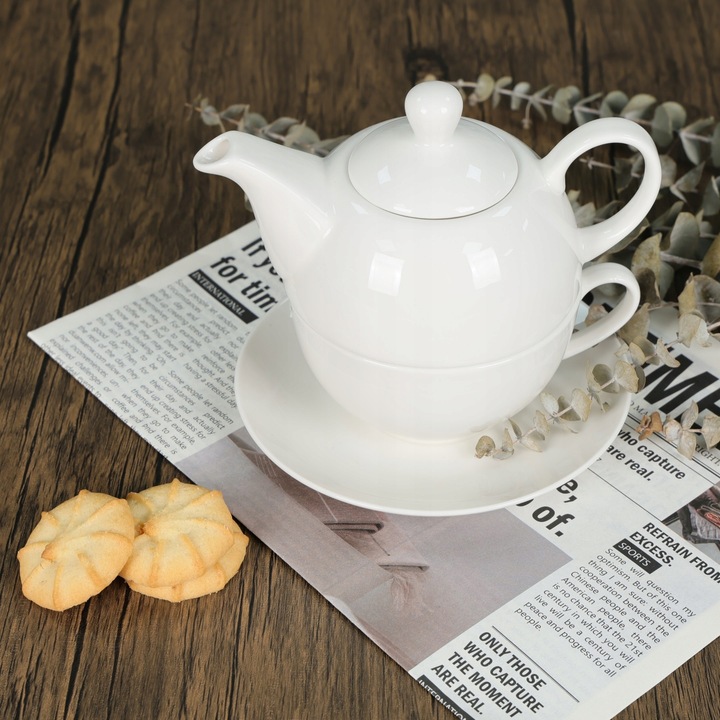 LIVELLO Zestaw Dzbanek Porcelanowy 400 ml Filiżanka 250 ml Na Herbatę