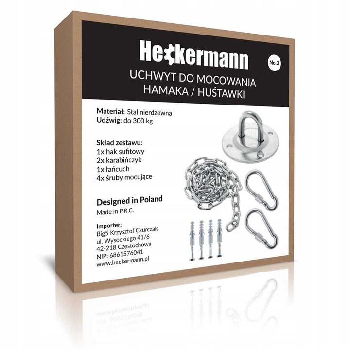 MOCOWANIE SUFITOWE HAK UCHWYT HAMAK HUŚTAWKI WORKA ZESTAW MONTAŻOWY