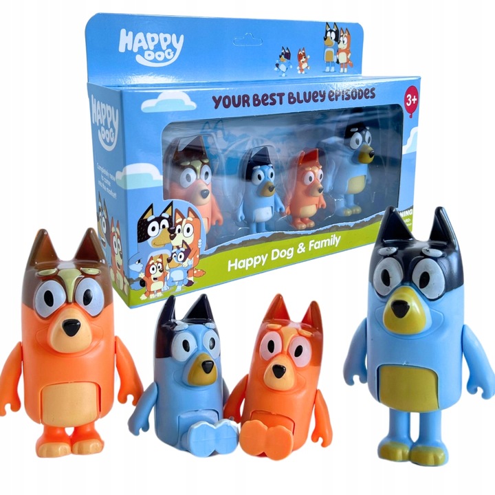 BLUEY I BINGO ZESTAW FIGUREK RODZINA BLUEY 4SZT