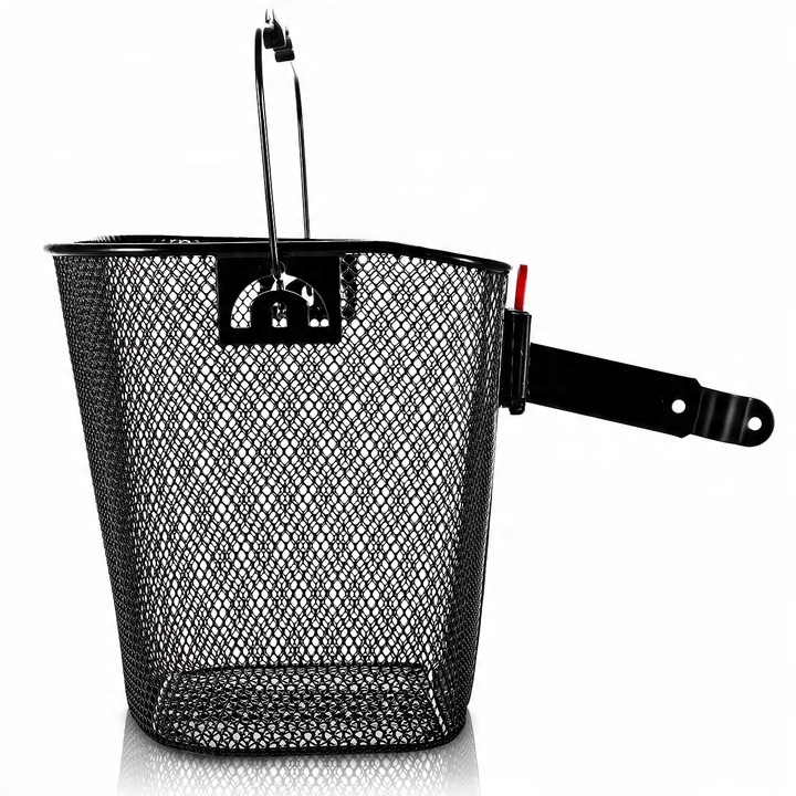 KOSZYK KOSZ METALOWY ROWEROWY NA ROWER PRZEDNI Z UCHWYTEM CLICK CZARNY DUŻY