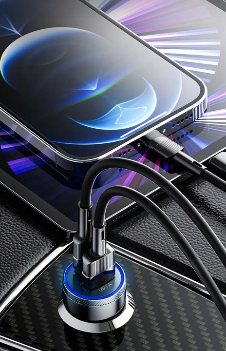 SZYBKA MOCNA Ładowarka Samochodowa USB 54W do telefonu QC3.0 PD 3.0 USB-C