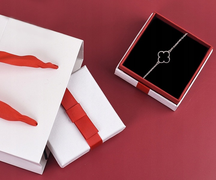 SREBRNY Naszyjnik Damski Łańcuszek SREBRO pr. 925 Koniczynka ONYKS + GRATIS