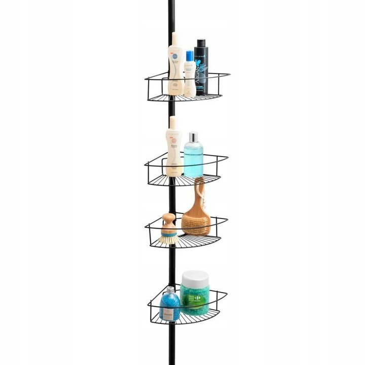 Półka łazienkowa narożna teleskopowa 4 półki do łazienki toalety WC
