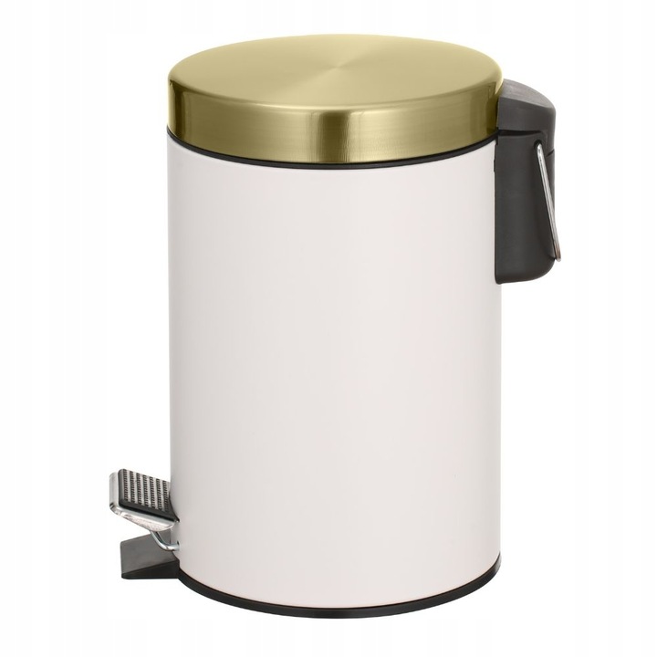 Kosz na śmieci łazienkowy 3L INSTILO biały ze złotą pokrywą