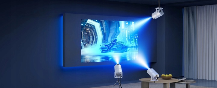 PROJEKTOR RZUTNIK Przenośny Android Smart Mini TV 4K LED Głośnik WIFI