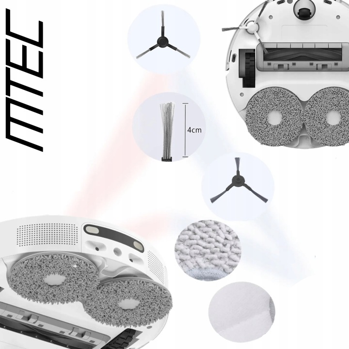 MOPY WORKI SZCZOTKI AKCESORIA do XIAOMI Robot X10+ X20+ S10 DREAME L10