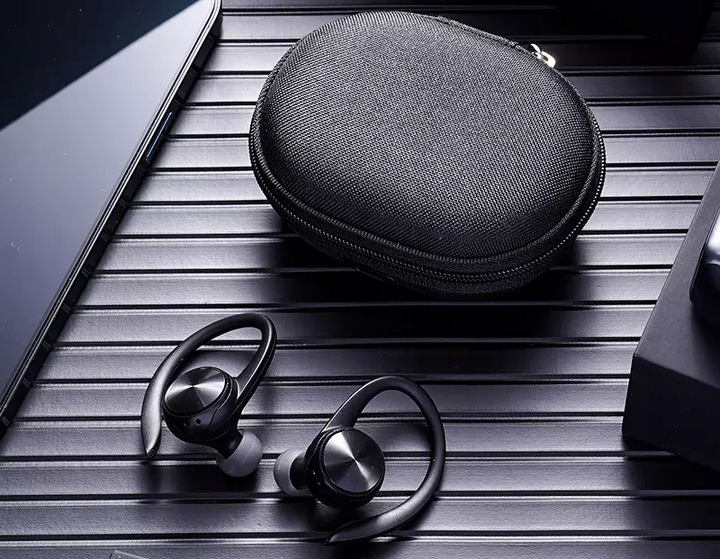 SPORTOWE SŁUCHAWKI BEZPRZEWODOWE BLUETOOTH DOUSZNE POWERBANK TWS LEMON