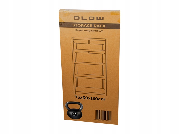 REGAŁ METALOWY MAGAZYNOWY 150x75x30cm 4 PÓŁKI MDF 150kg 600kg DO
