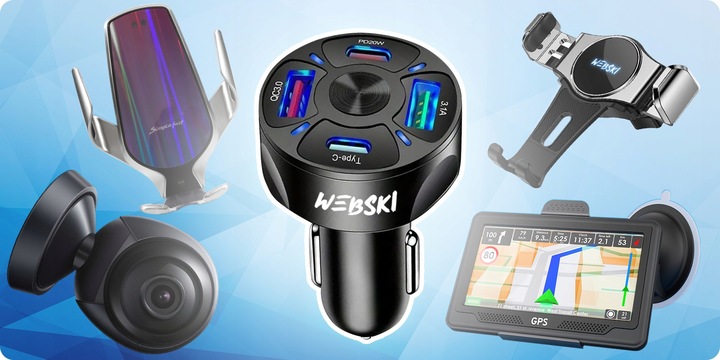 ZESTAW ŁADOWARKA SAMOCHODOWA 6A 30W 2X USB 2 X USB-C Z KABLEM COMBO USB 6W1