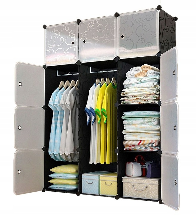 DUŻA SZAFA MODUŁOWA REGAŁ GARDEROBA 12X SZAFKA POJEMNA NA UBRANIA