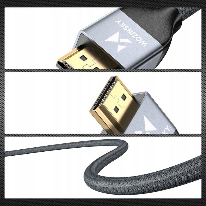 Kabel HDMI 2.1 PRZEWÓD ULTRA High Speed 8K/60HZ 4K/120HZ CERTYFIKOWANY