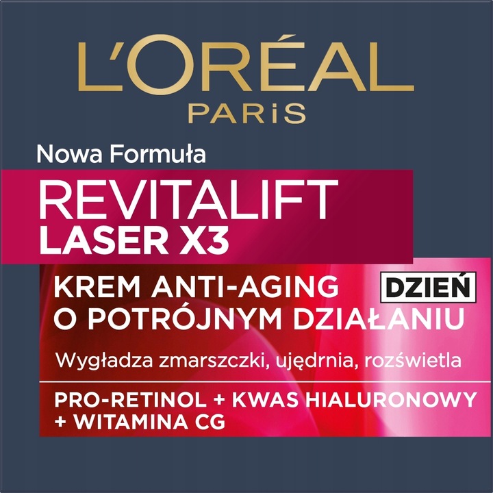 Loreal Revitalift Laser X3 Krem Do Twarzy Na Dzień Przeciwzmarszczkowy 50ml