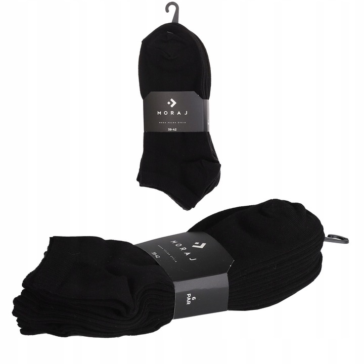 12x Niskie Skarpetki Męskie Stopki Skarpety Bawełniane Czarne MORAJ 39-42