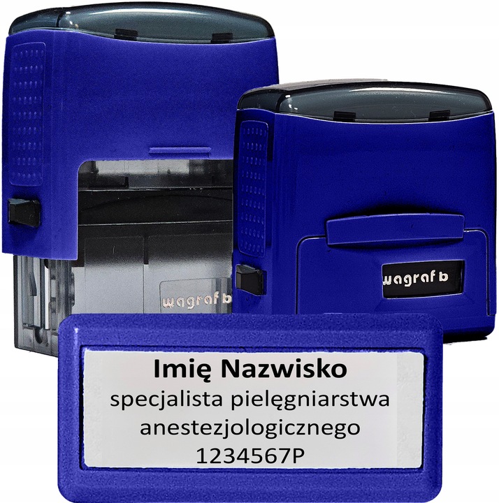 Pieczątka FIRMOWA - Wagraf B2s do 4 wersów - 12 kolorów obudowy do wyboru