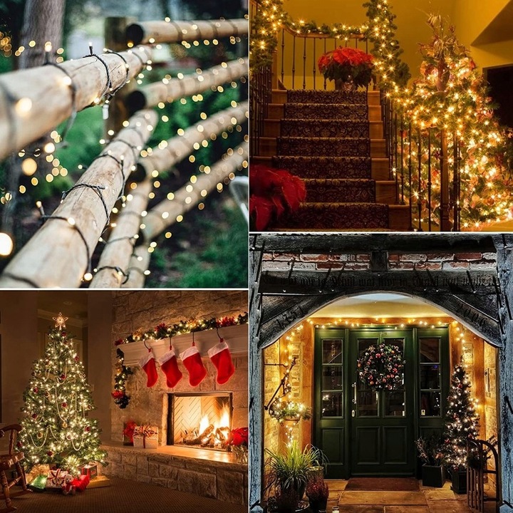 LAMPKI CHOINKOWE 500 LED ZEW/WEW BIAŁE CIEPŁE Oświetlenie Świąteczne