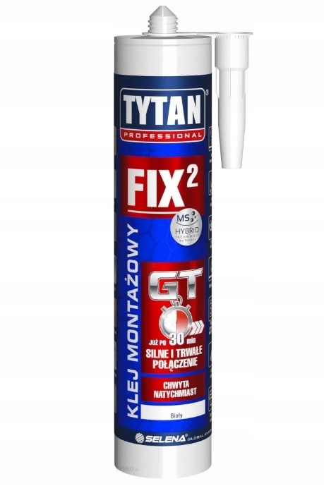 Tytan Professional Klej montażowy Fix2 GT biały 290ml TURBO