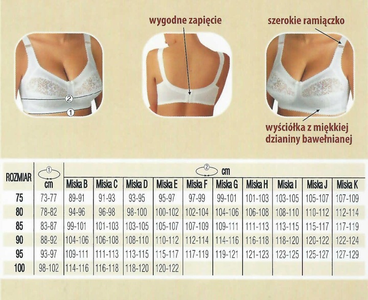 Viki Biustonosz miękki bez fiszbin stanik soft Krystyna 579 biały 85C