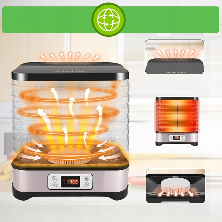 Suszarka do grzybów owoców warzyw DUŻA MOCNA 500W TERMOOBIEG REGULACJA