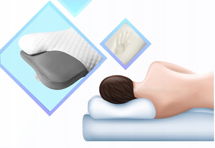 PODUSZKA ORTOPEDYCZNA Z WGŁĘBIENIEM DO SPANIA NA BOKU PROFILOWANA DUŻA