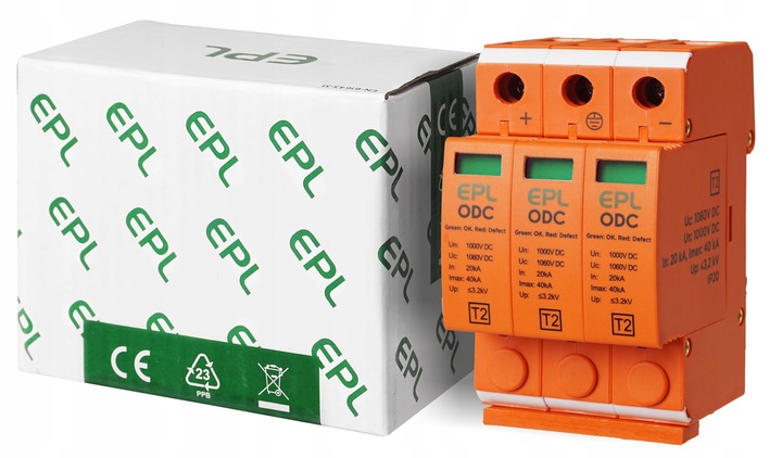 OGRANICZNIK OCHRONNIK PRZEPIĘĆ PRZEPIĘCIOWY FOTOWOLTAIKA 1000V DC 3P