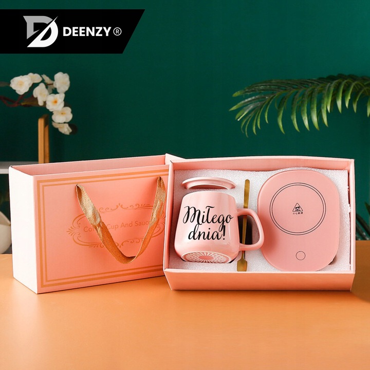 PODGRZEWACZ DO KUBKA KAWY HERBATY ZESTAW 5w1 Kubek z Podgrzewaczem +