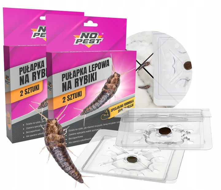 PUŁAPKA LEP NA RYBIKI CUKROWE SREBRZYKI SILNY ATRAKTANT 4 SZTUKI NO