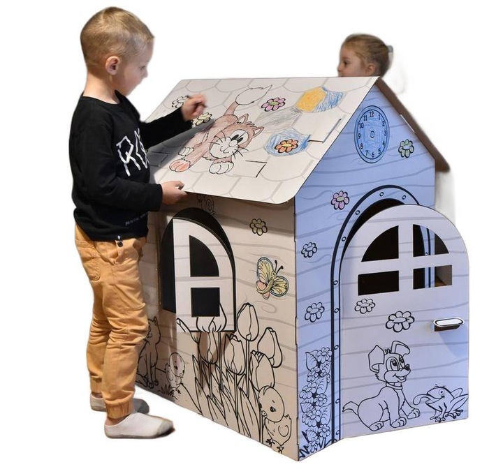 DOMEK KARTONOWY KOLOROWANKA DO MALOWANIA XXL