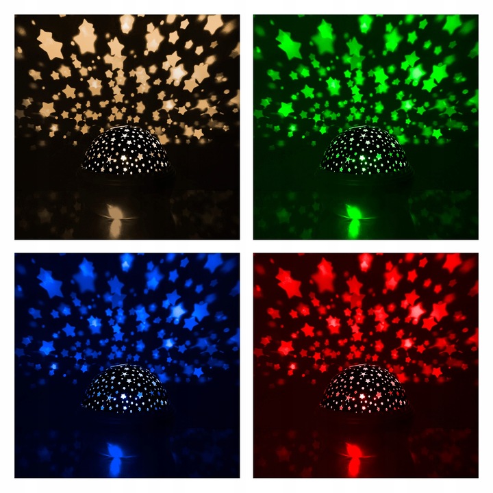 Lampka Nocna 2w1 Projektor Nieba Gwiazd Obrotowa