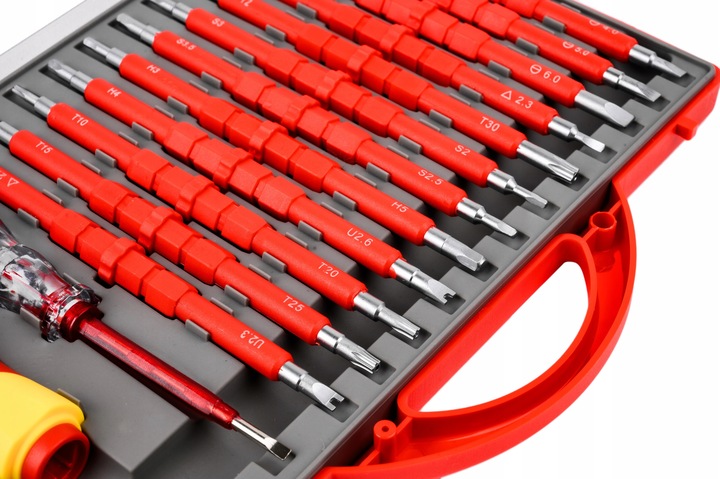 ZESTAW WKRĘTAKÓW ŚRUBOKRĘTY IZOLOWANE 25 ROZMIARÓW + WALIZKA DLA