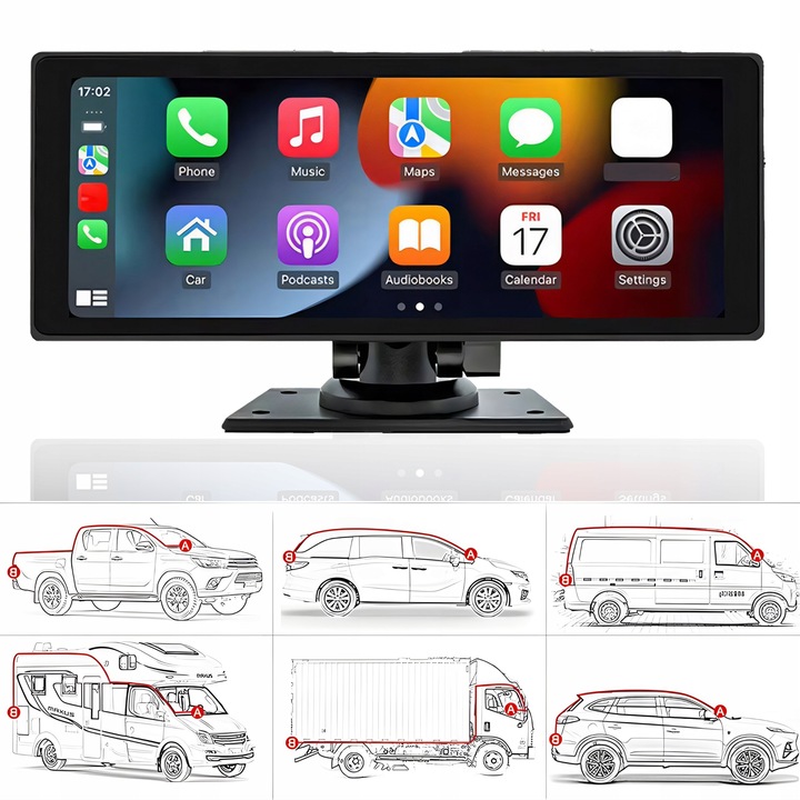 RADIO STACJA MULTIMEDIALNA SAMOCHODOWA CARPLAY ANDROID AUTO KAMERA