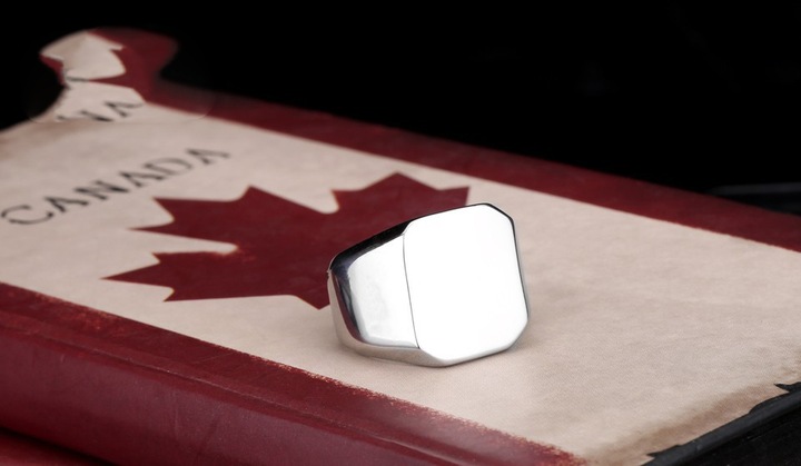 POLEROWANY STALOWY SYGNET STAL 316L JAKOŚĆ R.15