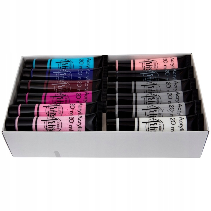 FARBY AKRYLOWE DUŻY ZESTAW FARB AKRYLOWYCH 36x20ml FARBA AKRYLOWA W TUBKACH