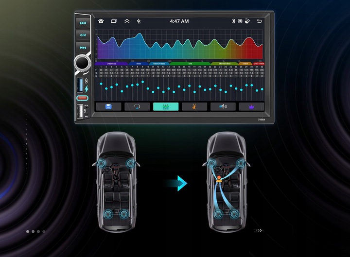 RADIO SAMOCHODOWE 2 DIN 4GB RAM ANDROID AUTO CARPLAY ANDROID 15 RDS