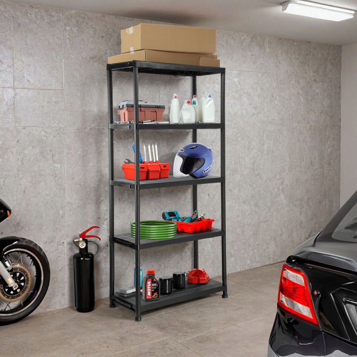 REGAŁ MAGAZYNOWY PLASTIKOWY DO GARAŻU PIWNICY SPIŻARNI MOCNY 5 PÓŁEK