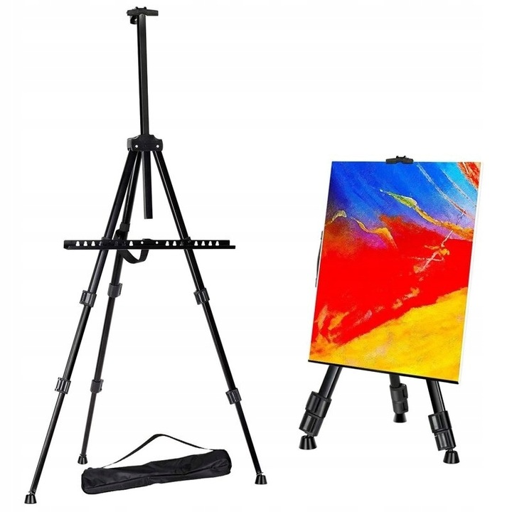 DUŻY ZESTAW Malarski sztaluga płótna farby PREMIUM