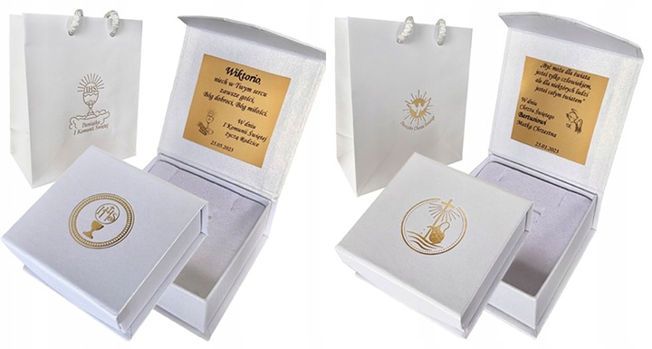 SREBRNY ŁAŃCUSZEK KOMUNIJNY I MEDALIK ANIOŁEK NA PREZENT DLA DZIEWCZYNKI