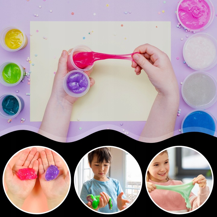 ZESTAW SLIME DO ROBIENIA GLUTÓW WIELKI KREATYWNY 120w1 BOX FABRYKA PREZENT