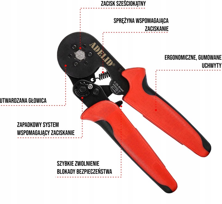 ZACISKARKA PRASKA TULEJEK DO KABLI SZEŚCIOKĄTNA