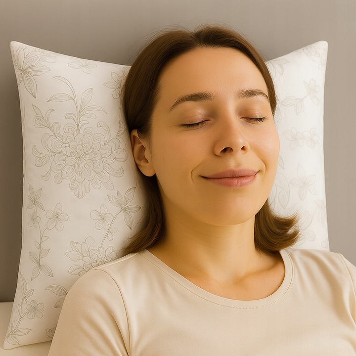 Antyalergiczna miękka puszysta poduszka 70x80 Wzór kwiaty Polska