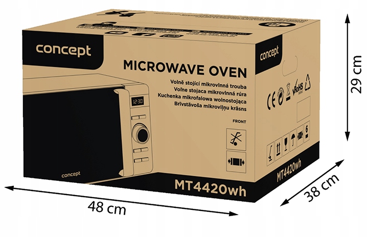 KUCHENKA MIKROFALOWA MIKROFALÓWKA WOLNOSTOJĄCA 20L 800W BIAŁA Concept